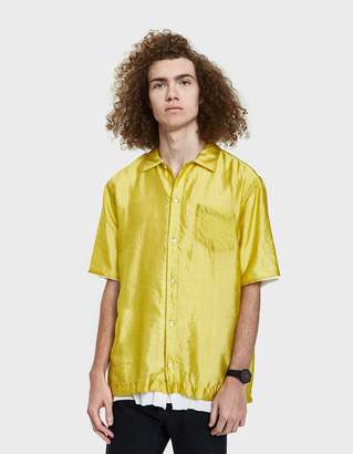 Sacai Silk Grid Shirt in Yellow