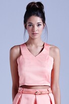Thumbnail for your product : Girls On Film Coral Structured V-neck Crop Top