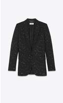 Thumbnail for your product : Saint Laurent Single-Breasted Long Jacket In Lame Tweed With Sequins