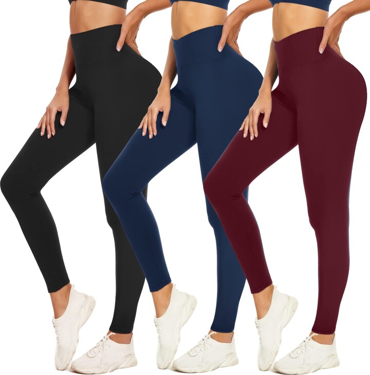 Hi Clasmix 3 Pack Buttery Soft Leggings for Women-High Waisted Tummy  Control Slimming Yoga Pants for Workout Running Athletic - ShopStyle  Trousers