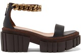 Thumbnail for your product : Stella McCartney Emilie Chain-strap Faux-leather Platform Sandals - Black Gold