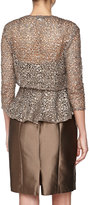 Thumbnail for your product : Kay Unger New York Three-Quarter-Sleeve Scalloped Sequin Lace Shrug, Bronze