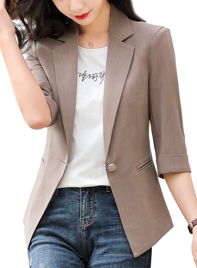 Zaif & Hari New Women Girls Jacket Blazer Frill Ruffle 3/4 Sleeve Ladies Front Open Duster Coat Size 8-26