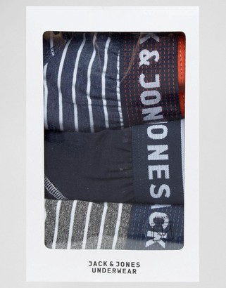 Jack and Jones Trunks 3 Pack with Stripe