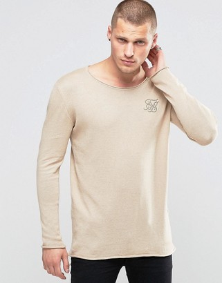 SikSilk Lightweight Sweater With Wide Collar