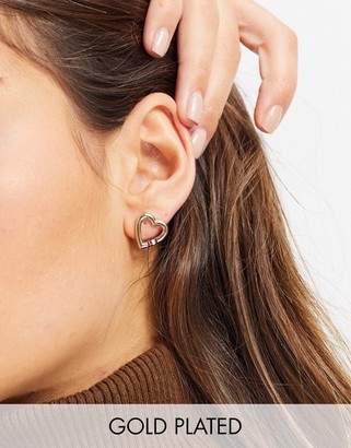 Tommy Hilfiger heart stud earrings in gold - ShopStyle