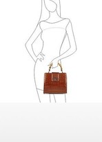 Thumbnail for your product : Buti Brown Croco-embossed Leather Compact Tote Bag