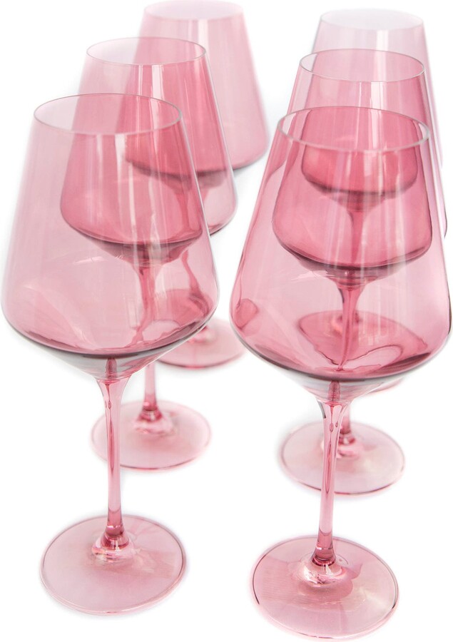 Estelle Colored Glass Set of 6 Stem Wineglasses ShopStyle Drinkware