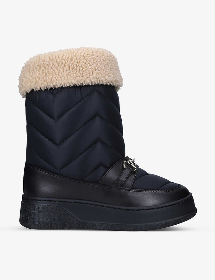 Gucci Women's Horsebitdetail matelassé nylon snow boots ShopStyle