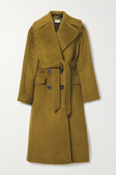 Dries Van Noten Belted Alpaca And Wool-blend Coat - Light brown 