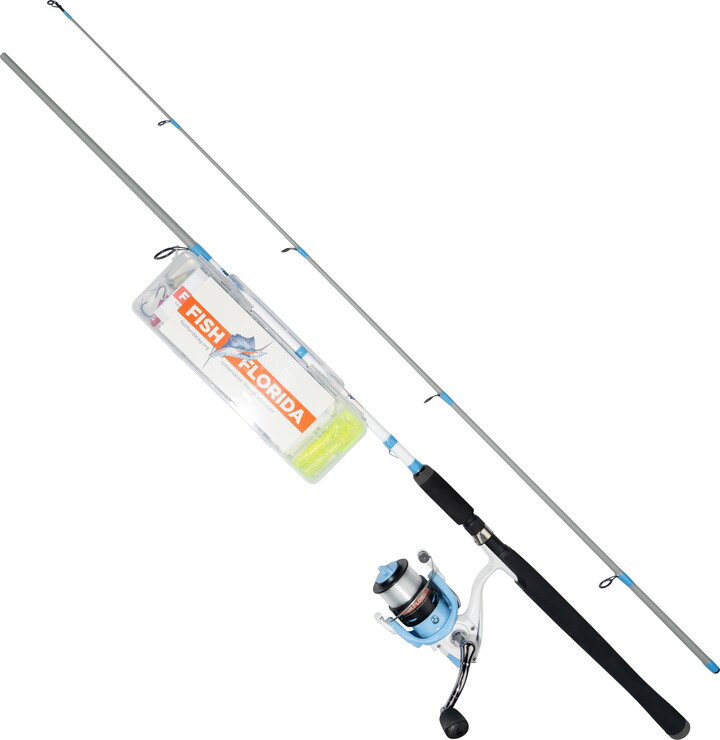 Danco Sports Fish Florida 7ft Fiberglass Rod with Spinning Reel & Lure Kit