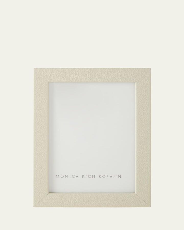 Monica Rich Kosann Cream Pebbled Leather Frame, 5" x 7"