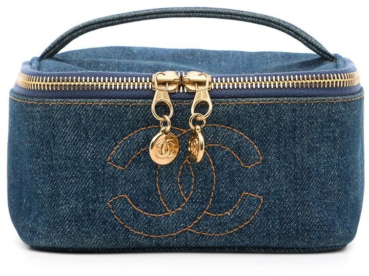 Chanel Pre Owned 1997 CC denim cosmetic case - ShopStyle Makeup
