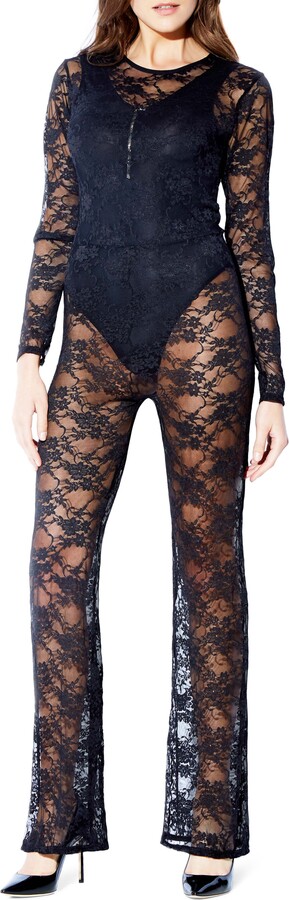 Lace Long Sleeve Catsuit
