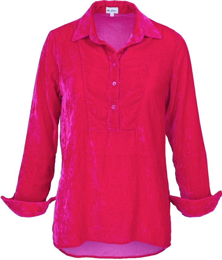 dark pink silk shirt