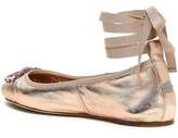 Thumbnail for your product : Jimmy Choo Grace Crystal-embellished Metallic Leather Ballet Flats