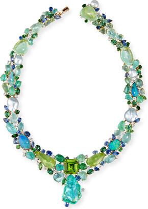 Margot McKinney Jewelry Peridot Paradise Collier Necklace with Diamonds & Sapphires