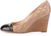 Thumbnail for your product : Tory Burch Claremont Quilted Wedge Pump, Clay Beige