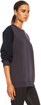 Thumbnail for your product : Christopher Kane Contrast Sleeve Cotton-Blend Sweatshirt with Rubber Patch in Grey & Navy