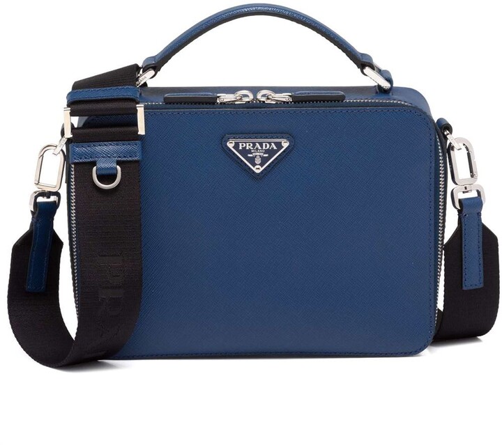 Prada Leather Briefcase - Blue for Men