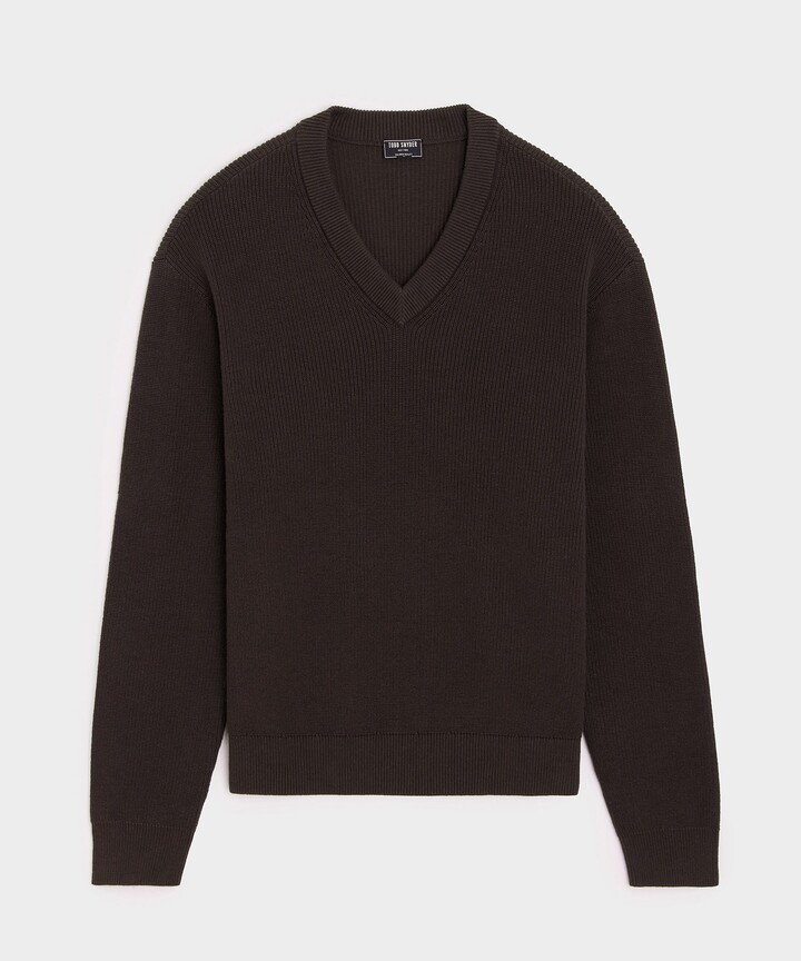 Todd Snyder Relaxed Beechwood V-Neck Sweater