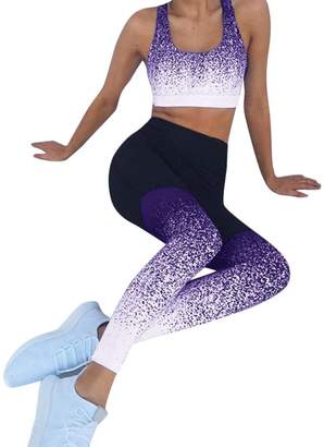 Changeshopping Pants Women Gradient Color Sport Yoga High Waist Elastic Pants