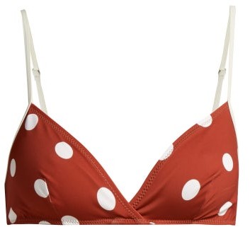red polka dot bikini top