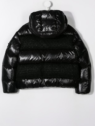 Moncler Enfant Tweed-Panel Padded Jacket