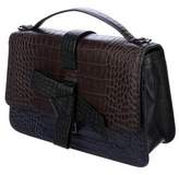 Thumbnail for your product : Paule Ka Embossed Leather Bow Satchel