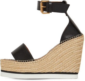 See by Chloe 120mm Glyn leather espadrille wedges