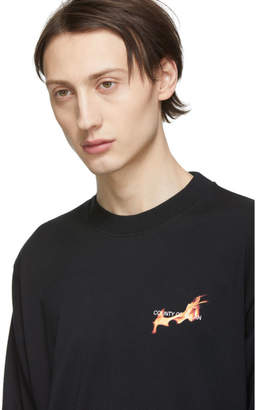 Marcelo Burlon County of Milan Black Fireball Long Sleeve T-Shirt