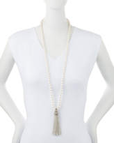 Thumbnail for your product : Oscar de la Renta Pearly and Crystal Tassel Necklace