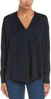 Thumbnail for your product : Vince Pleated Silk-Blend Blouse
