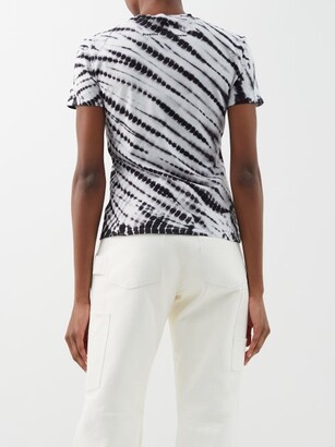 Proenza Schouler White Label Alligator-effect Tie-dye Cotton-blend T-shirt - Black & White
