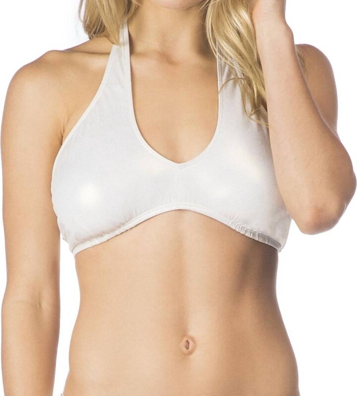 Bikini Lab Hot Shine Bling Convertible Bikini Top In Gold