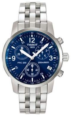 Tissot Mens PRC 200 Blue Quartz Chronograph Classic Watch