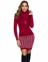 Thumbnail for your product : Hawiton Women's High Polo Neck Knitted Jumper Knitwear Tunic Slim Fit Sweater Dress