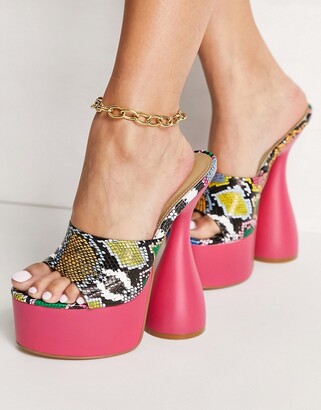 snake print platform shoes