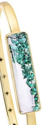 Moritz Glik 18kt yellow gold Kaleidoscope emerald shaker and diamond bangle