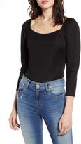 Thumbnail for your product : One Clothing Square Neck Smock Back Crop Tee