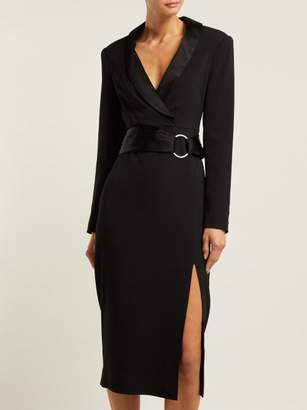 Jonathan Simkhai Tuxedo Style Crepe Dress - Womens - Black