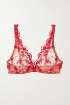 Thumbnail for your product : I.D. Sarrieri Lolita Embroidered Tulle Underwired Triangle Bra - 36DD