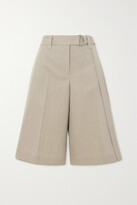 Belted Wool-twill Shorts - Neutrals 