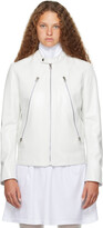 White Zip Leather Jacket 
