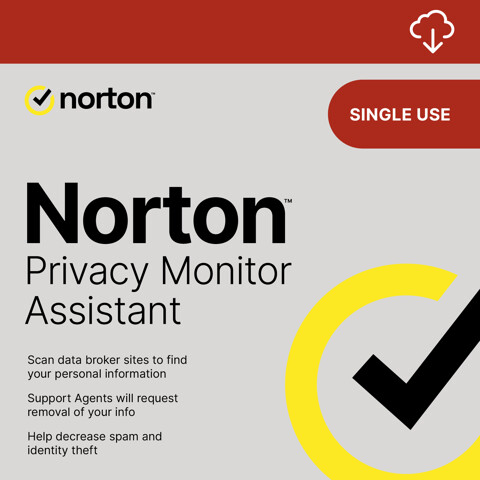 Norton Co. Privacy Monitor Assistant, Single Use - Find and request removal of your info from people search sites [Download]