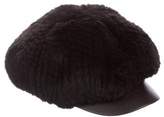 Thumbnail for your product : Surell Mink Newsboy Cap