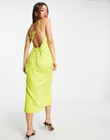 Thumbnail for your product : Topshop strappy front midi satin slip in yellow