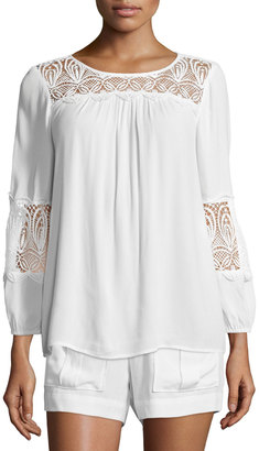 Joie Coastal Embroidered-Lace Top