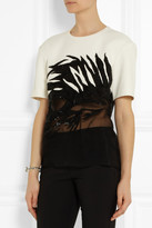 Thumbnail for your product : Jason Wu Embellished crepe and silk-chiffon top