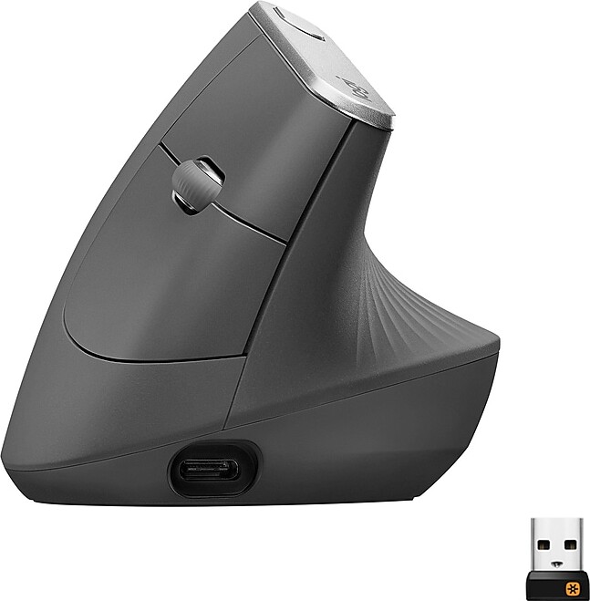 Logitech MX Vertical Wireless Ergonomic Optical Mouse, Graphite (910-005447)
